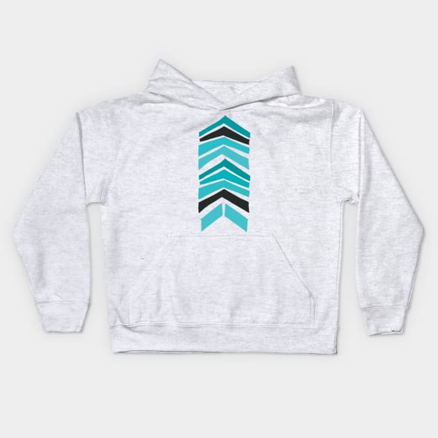 Modern Style Chevron Design Kids Hoodie by Raluca Mateescu